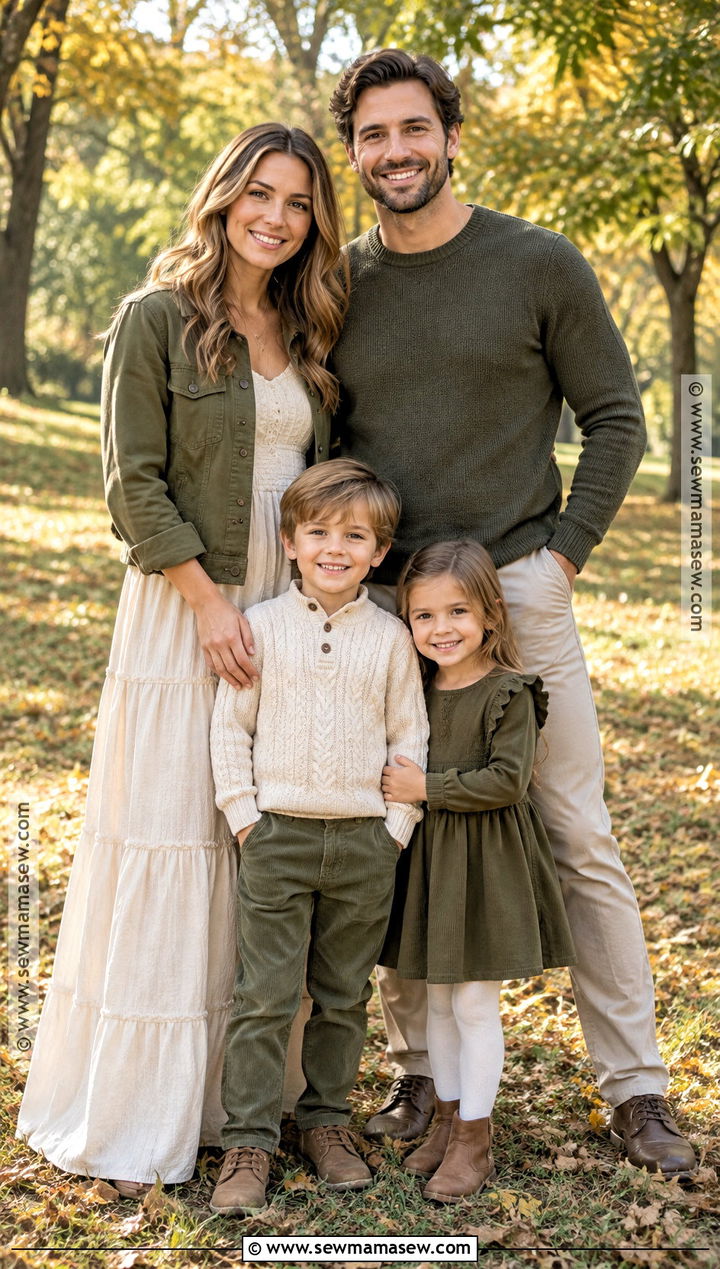 Olive and Cream Fall Family Picture Outfit - 15 fall family pictures neutral outfits