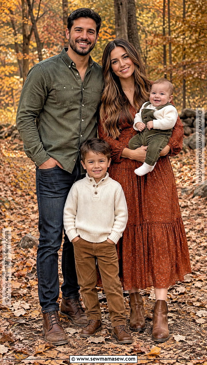 Olive and Rust Fall Family Picture Outfits - 15 family picture outfits for fall