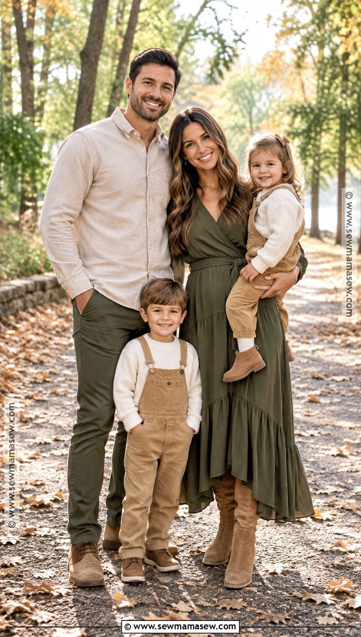 Olive and Tan Outfits for Fall Family Pictures - 15 fall outfit ideas family pictures