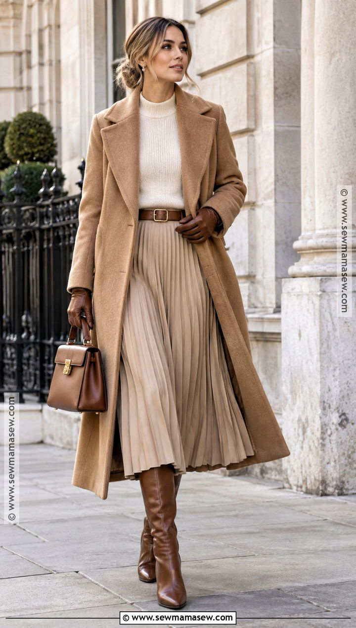 Olivia Palermo Long Coat And Midi Skirt Outfit - 20 olivia palermo fall style ideas
