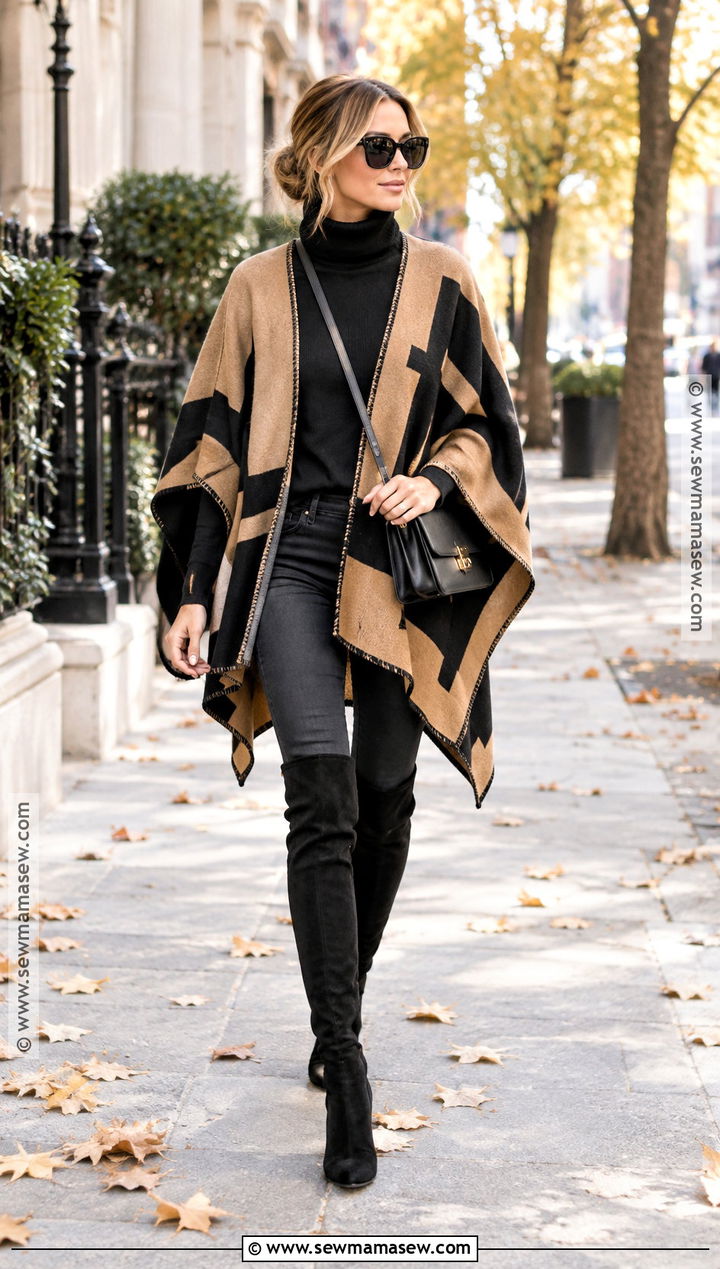 Olivia Palermo Poncho And Skinny Jeans Outfit - 20 olivia palermo fall style ideas