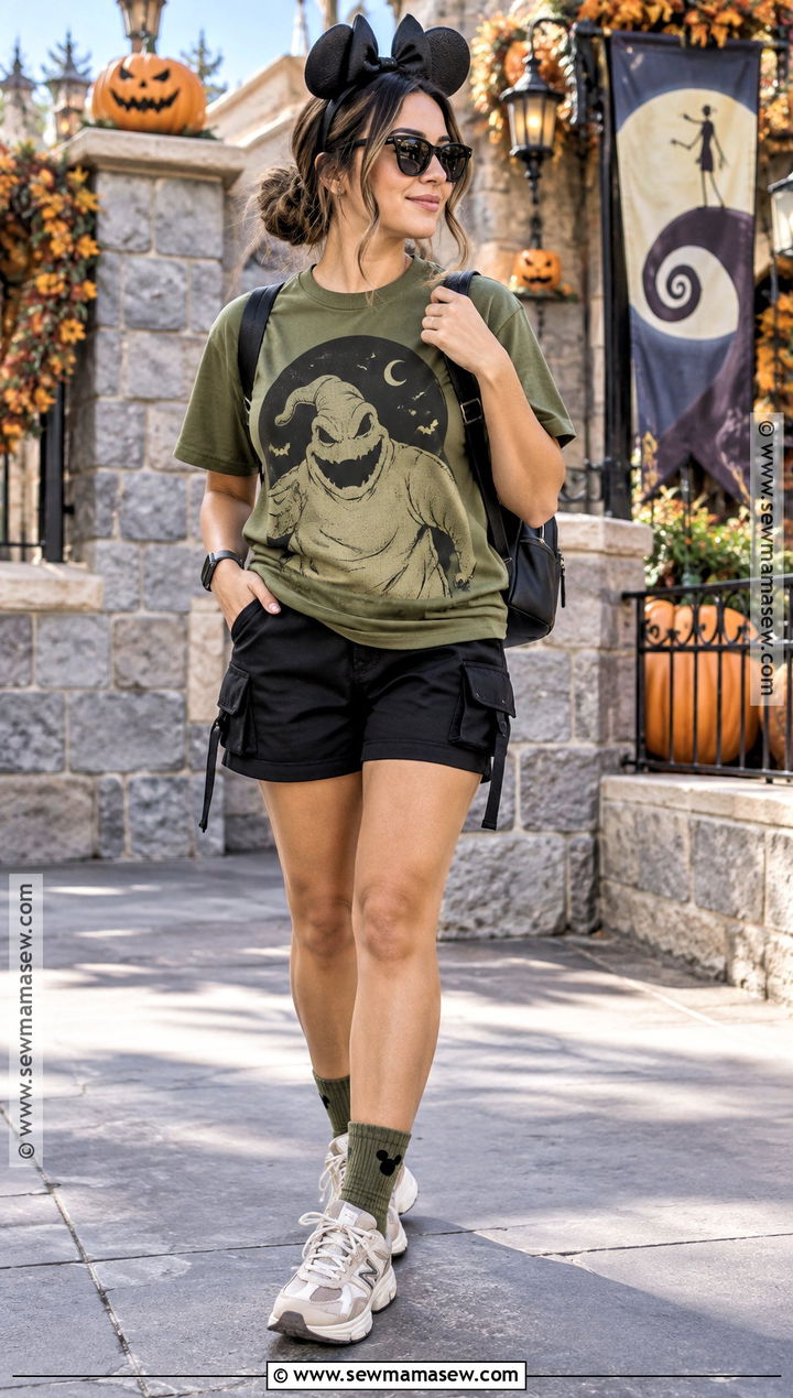 Oogie Boogie Green T Shirt And Cargo Shorts Disney Outfit - 25 october disney outfits