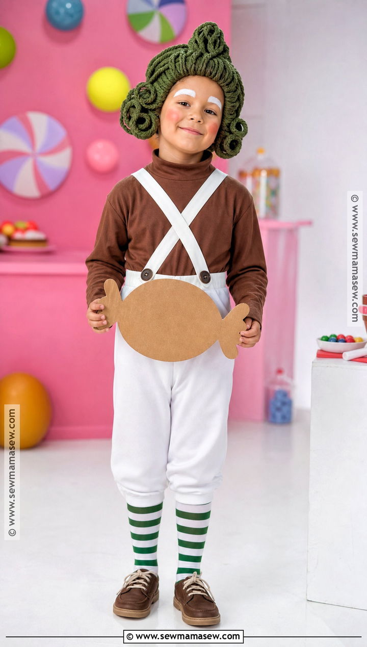 Oompa Loompa Costume With White Overalls - 45 world book day costumes