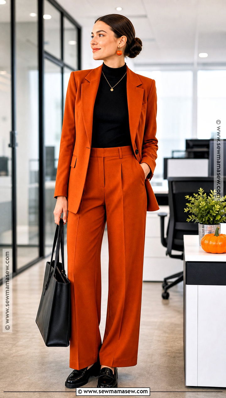 Orange And Black Office Halloween Outfit - 35 cute halloween outfits