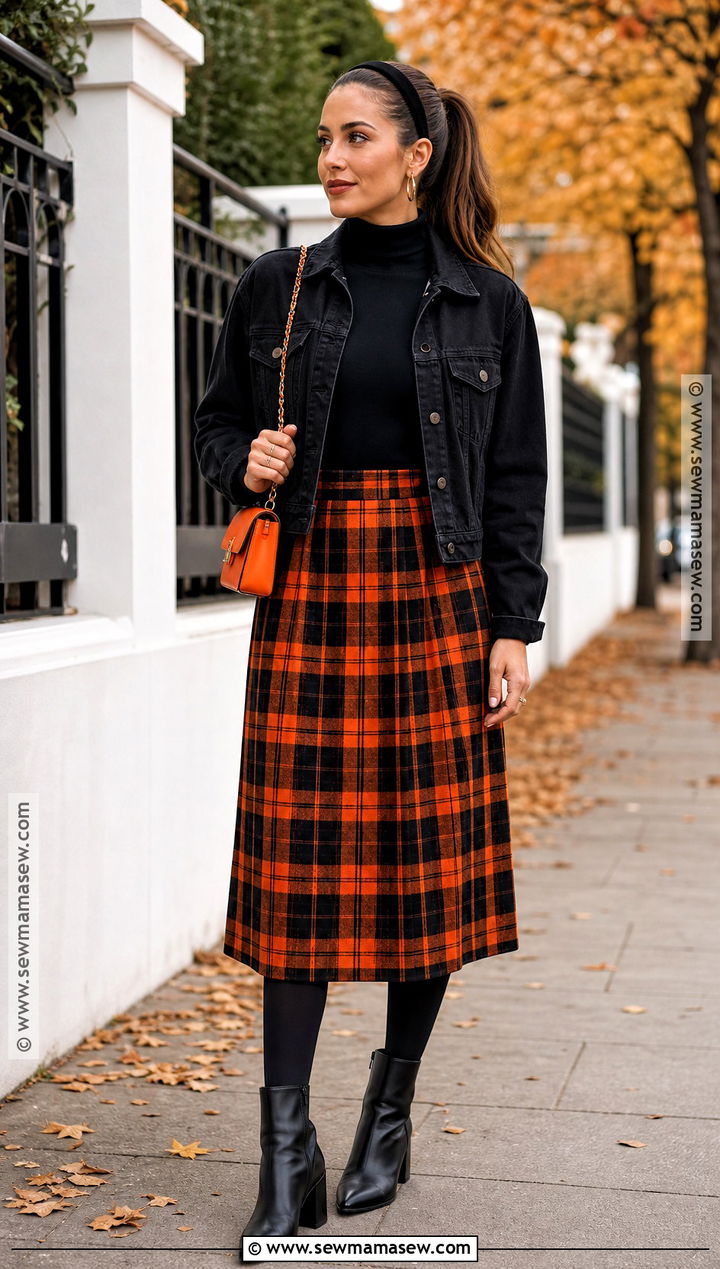 Orange And Black Plaid Halloween Outfit - 30 Halloween Outfits Aesthetic