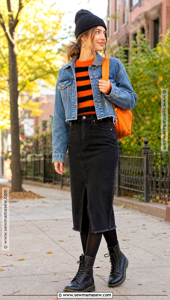 Orange And Black Striped Halloween Outfit - 30 Halloween Aesthetic Outfits