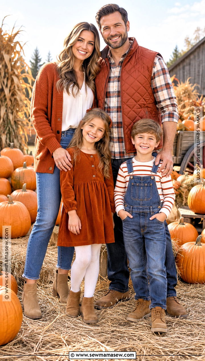 Orange And Cream Family Pumpkin Patch Outfit - 20 pumpkin patch outfit ideas for family