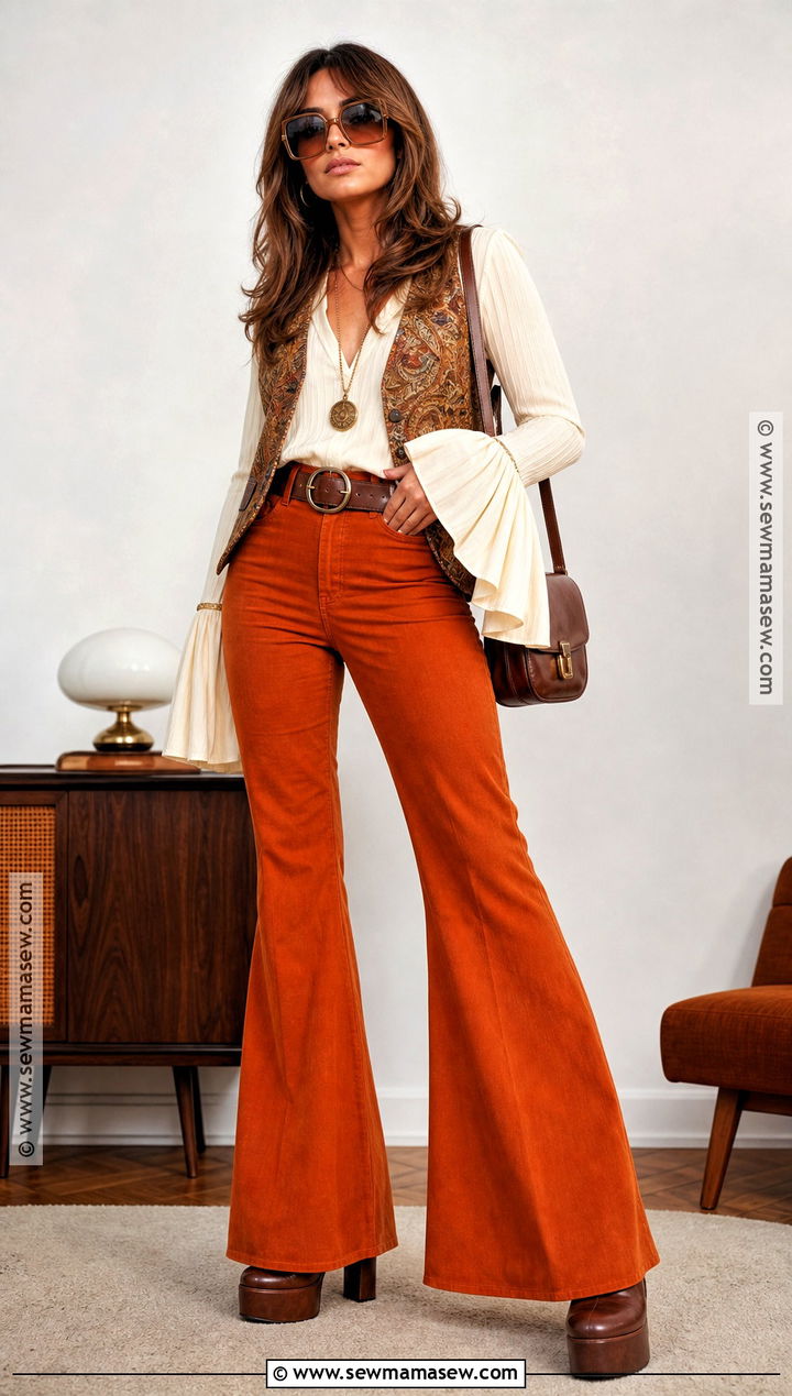 Orange Bell Bottom Costume - 30 70S Costume Ideas for Women