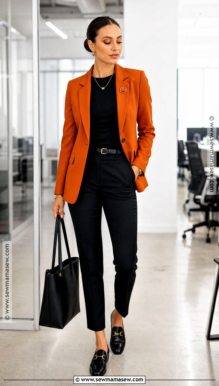 Orange Blazer Halloween Outfit - 30 Halloween Themed Outfits