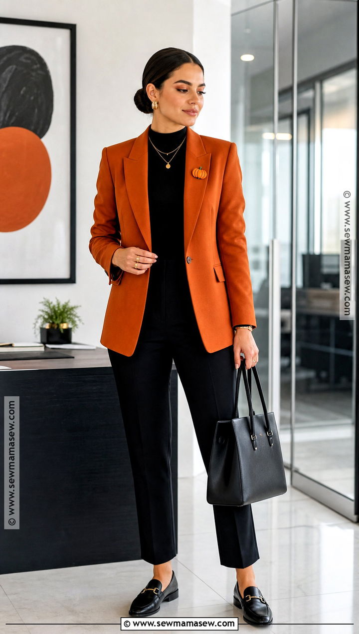 Orange Blazer Halloween Work Outfit - 30 Fun Halloween Outfits