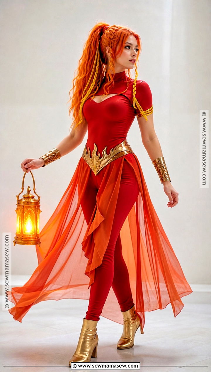 Orange Fire Elemental Costume - 30 orange hair costume ideas