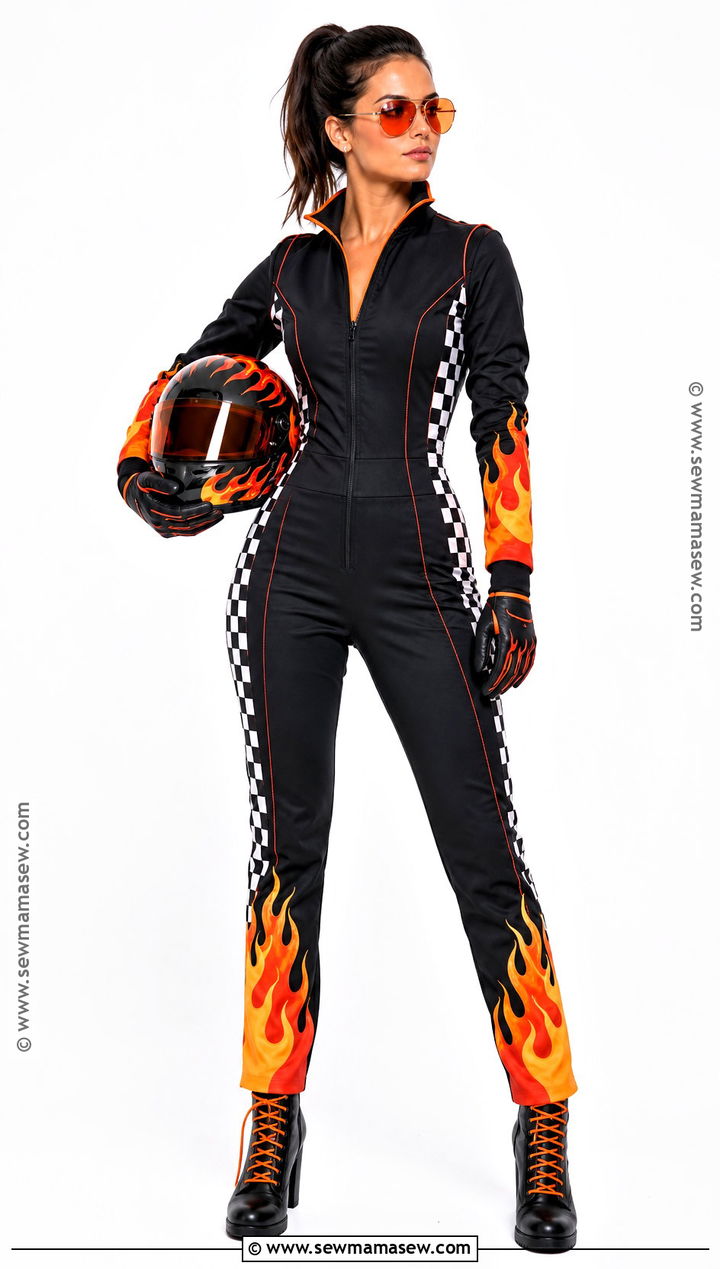 Orange Flame Race Car Driver Costume - 30 Race Car Driver Costume Ideas for Women
