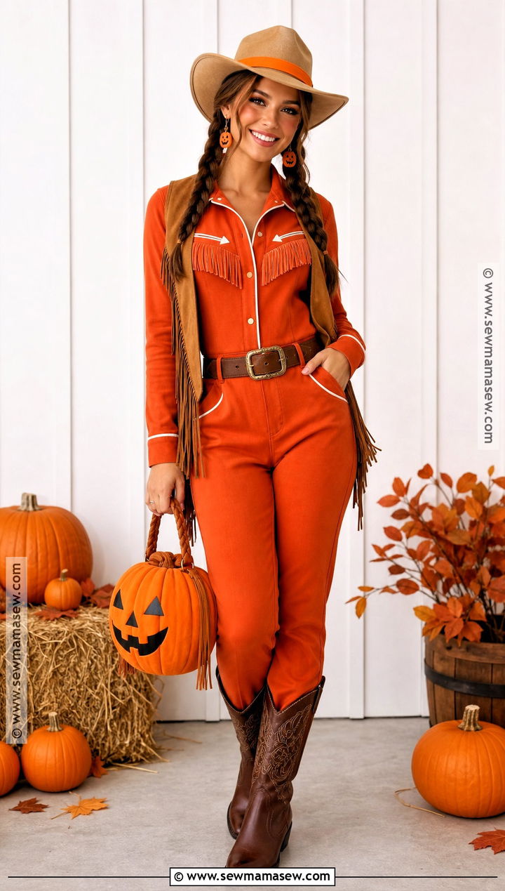 Orange Halloween Cowgirl Costume - 45 cowgirl halloween costumes