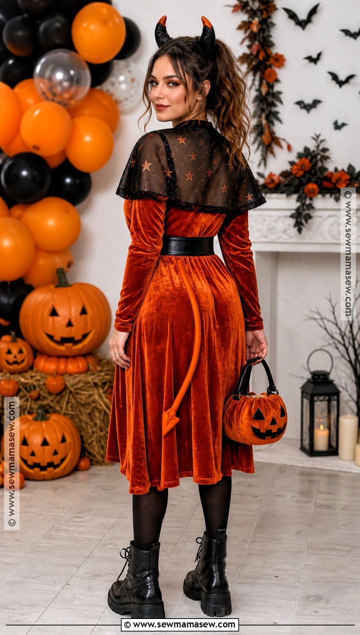 Orange Halloween Demon Dress Costume - 30 demon dress ideas