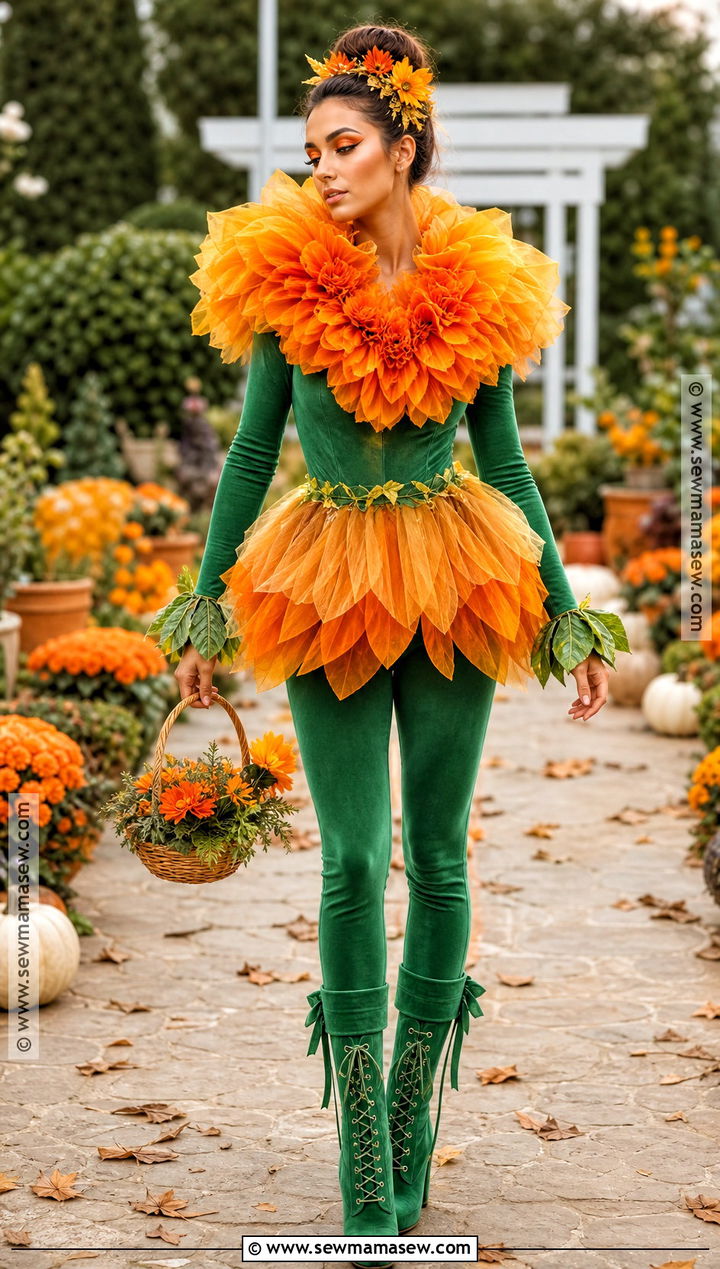 Orange Marigold Flower Costume - 40 Flower Costume Ideas
