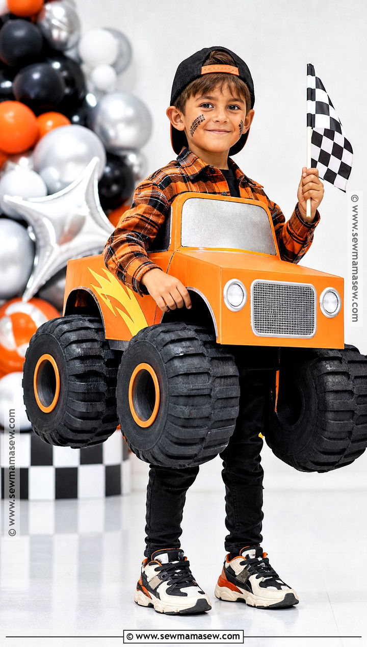 Orange Monster Truck Costume - 30 car costume ideas