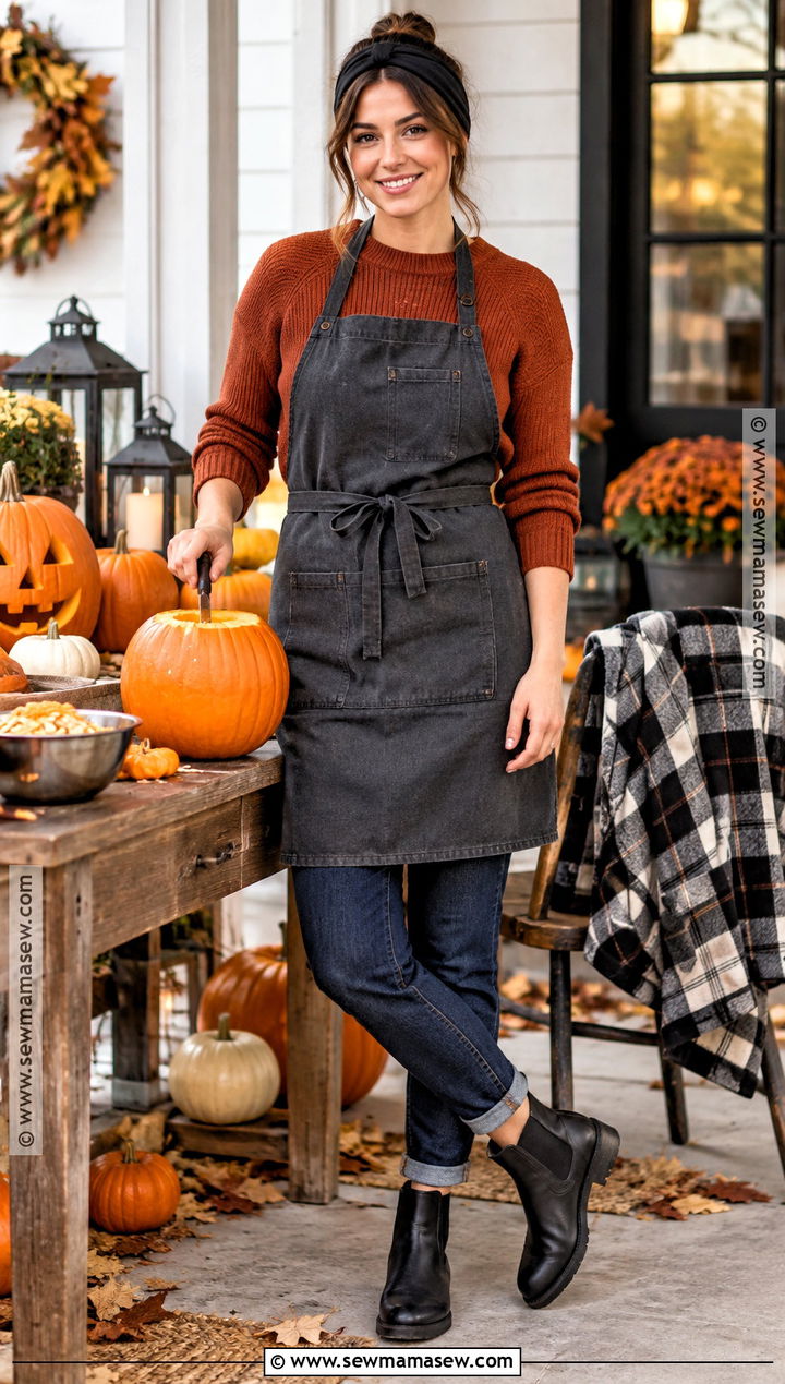 Orange Sweater Pumpkin Carving Outfit - 20 Pumpkin Carving Outfit Ideas