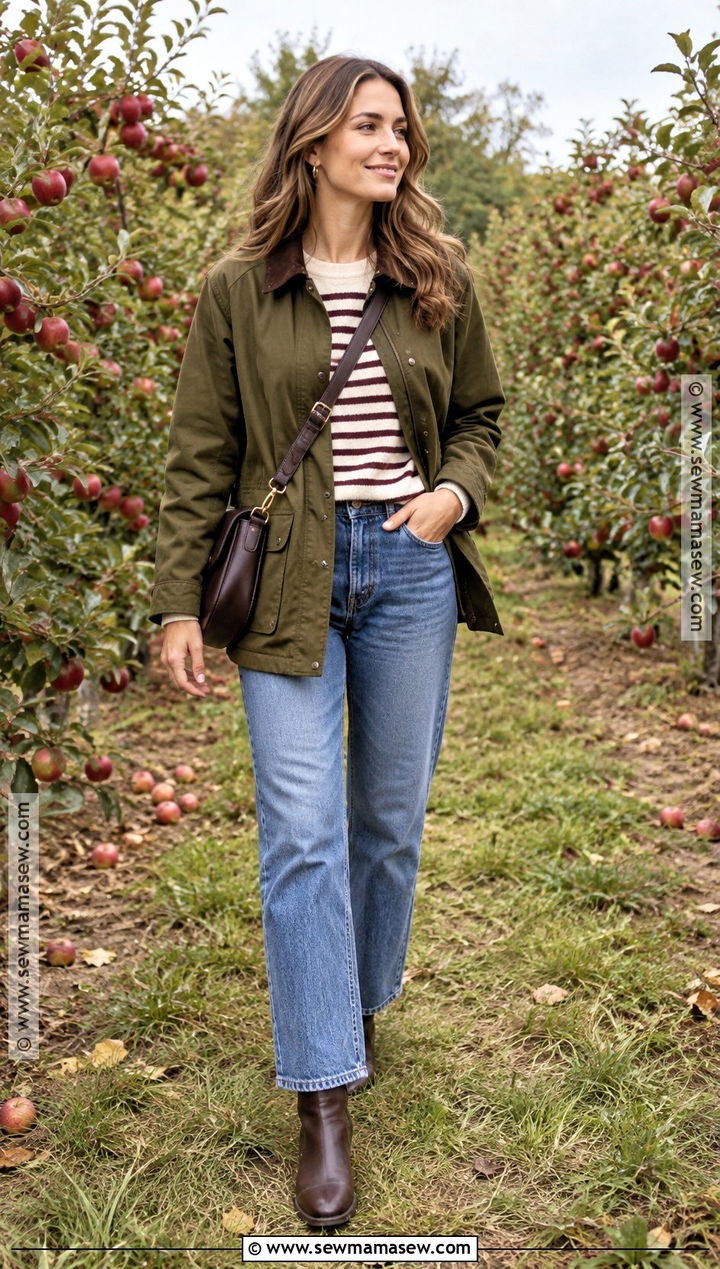 Orchard Outfit With Barn Jacket And Jeans - 15 Orchard Outfit Fall Warm Ideas