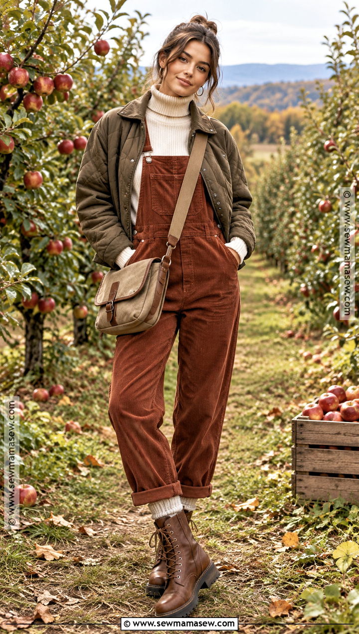 Orchard Outfit With Overalls And Turtleneck - 15 Orchard Outfit Fall Warm Ideas