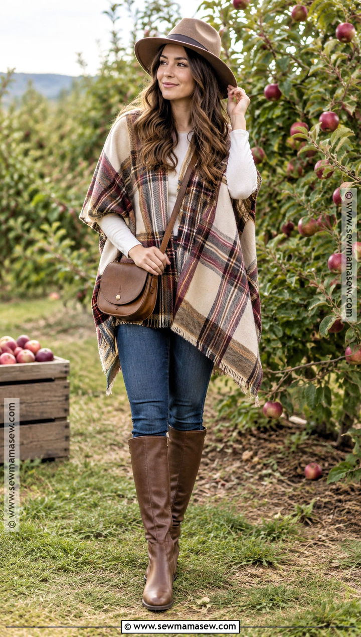 Orchard Outfit With Poncho And Skinny Jeans - 15 Orchard Outfit Fall Warm Ideas