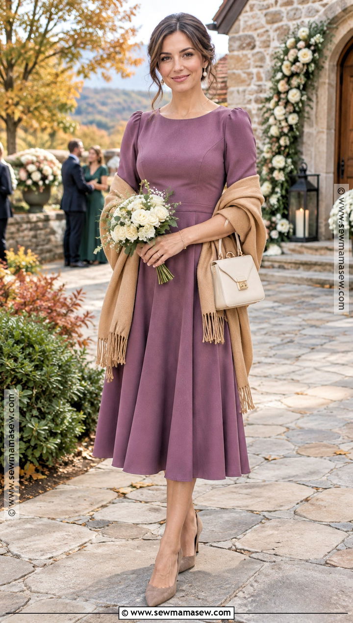 Orchid Midi Purple Bridesmaid Dress - 15 Fall Purple Bridesmaid Dresses
