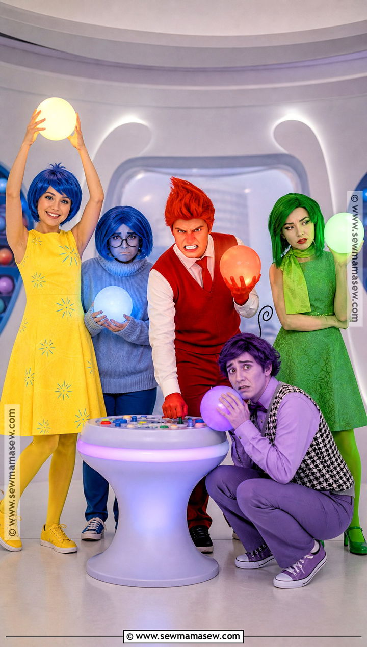 Original Five Emotions Group Cosplay - 35 inside out cosplay ideas