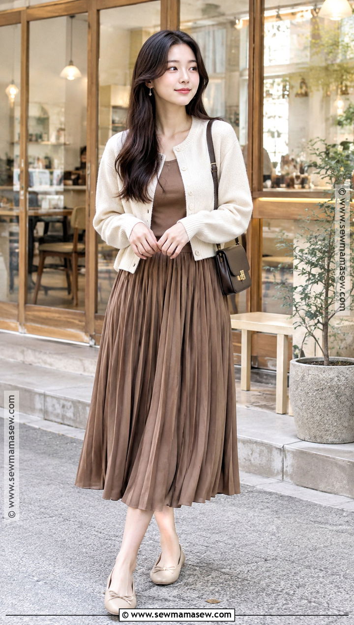 Osaka Autumn Cardigan And Midi Skirt Outfit - 20 osaka outfit autumn ideas