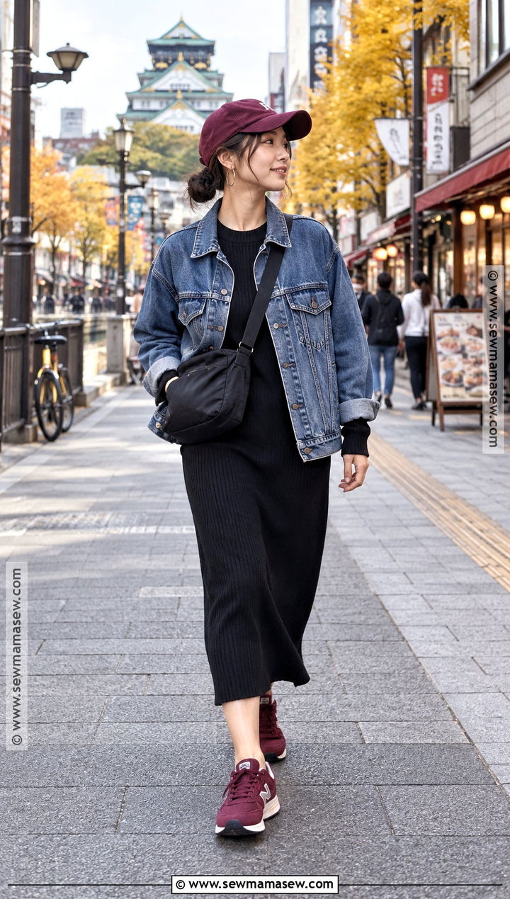 Osaka Autumn Denim Jacket Outfit - 20 Autumn Japan Outfit Ideas for Women