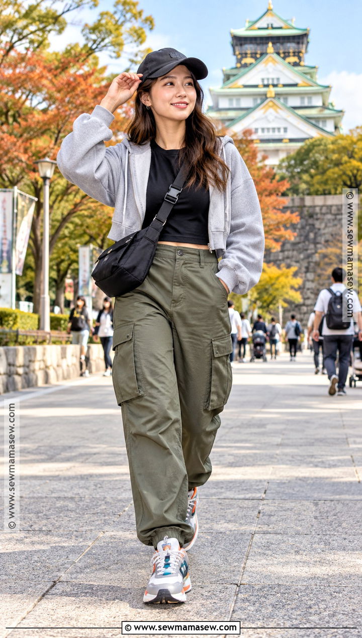 Osaka Autumn Hoodie And Cargo Pants Outfit - 20 osaka outfit autumn ideas