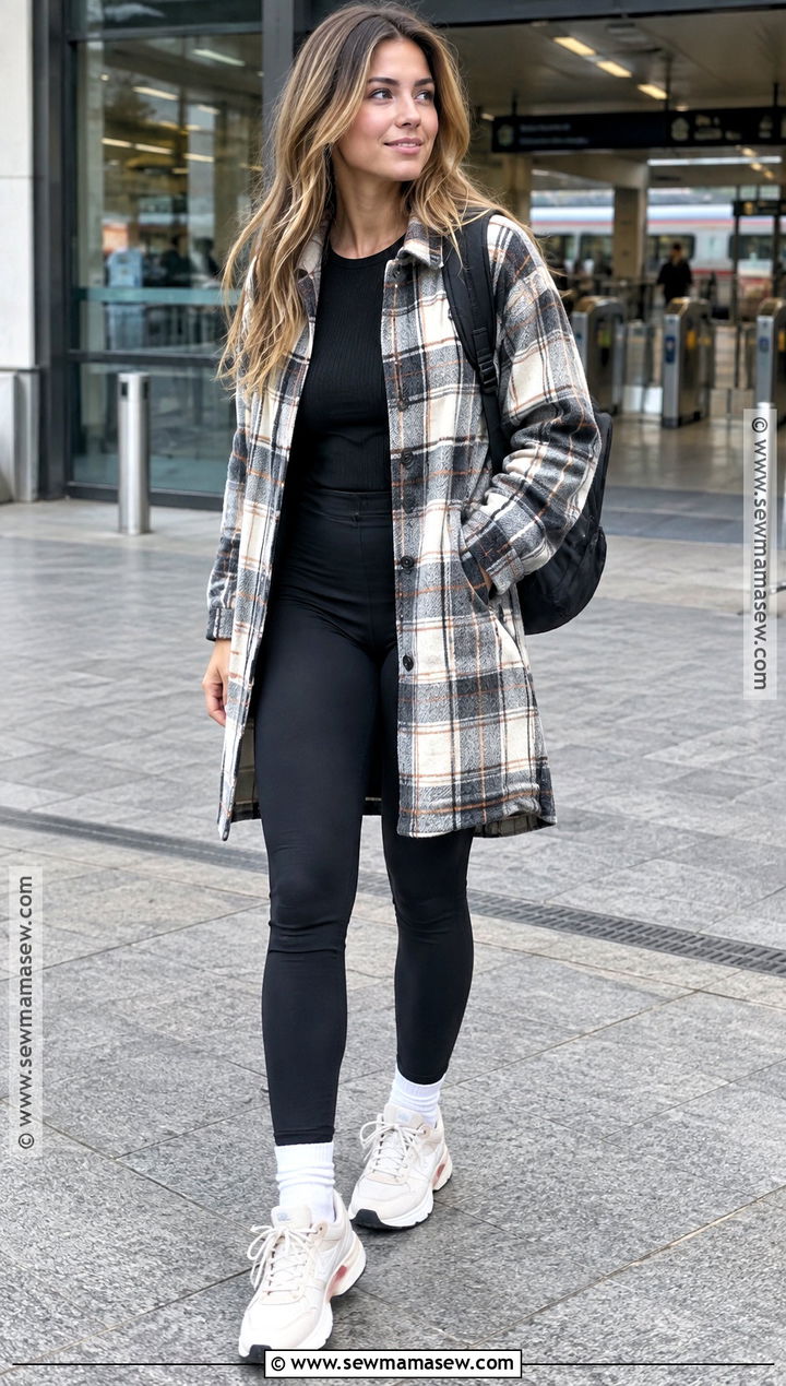 Osaka Autumn Overshirt And Leggings Outfit - 20 osaka outfit autumn ideas
