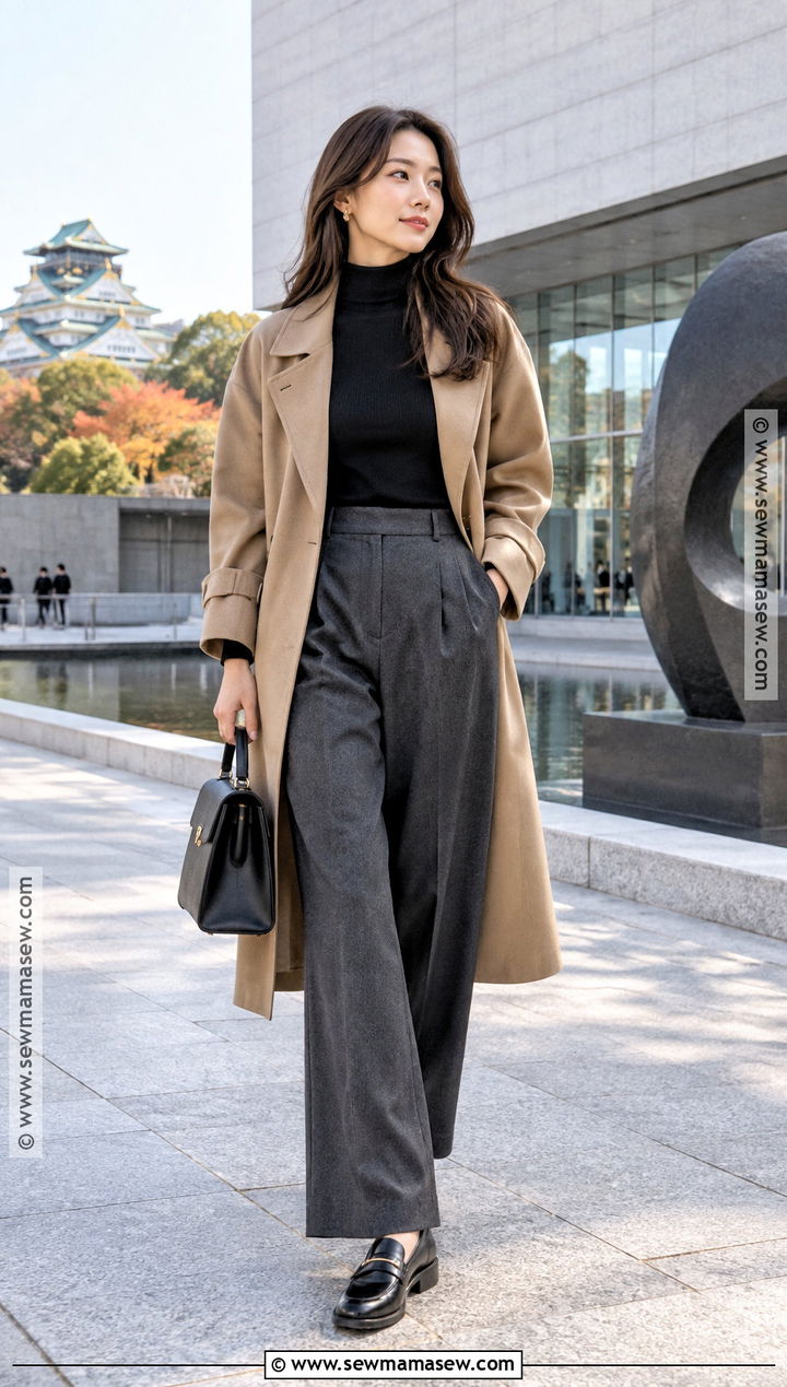 Osaka Autumn Turtleneck And Tailored Pants Outfit - 20 osaka outfit autumn ideas