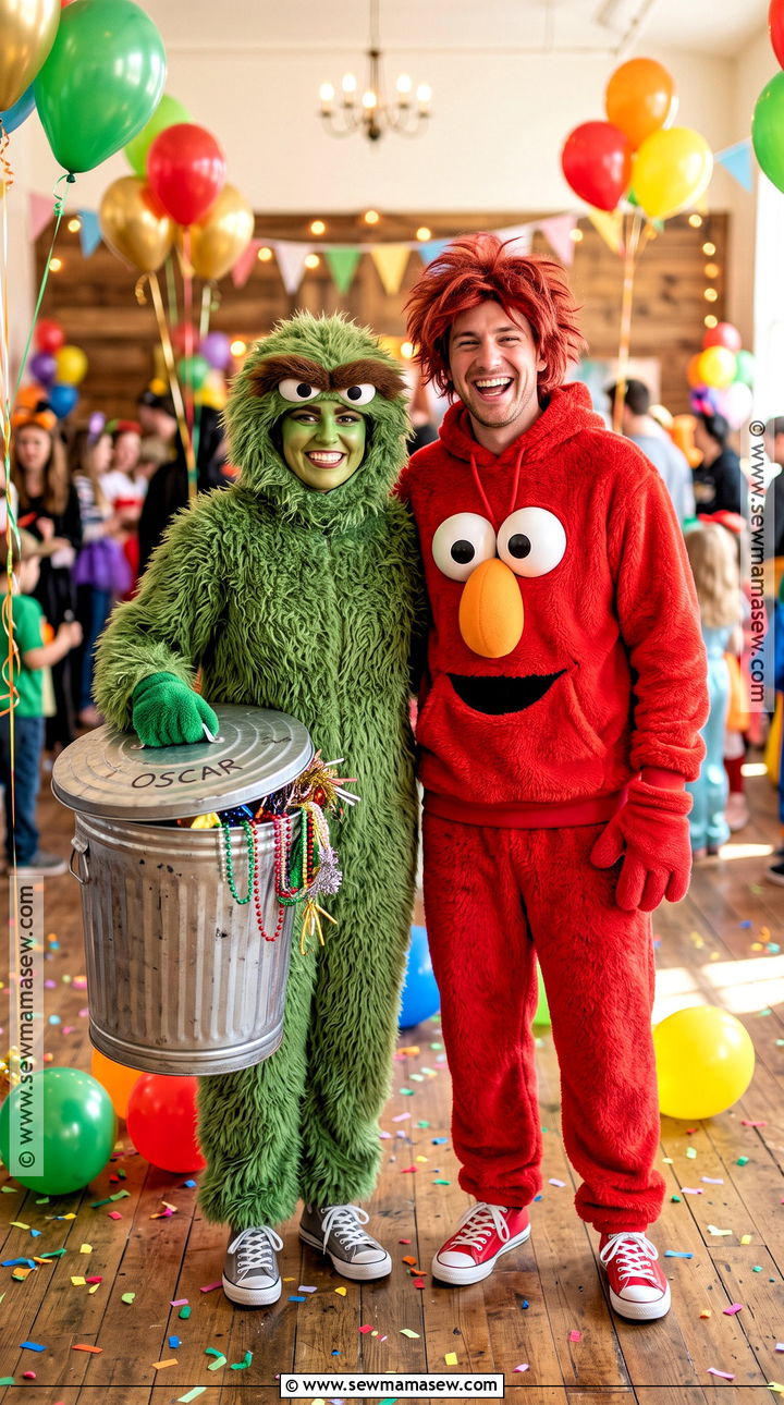 Oscar The Grouch And Elmo Duo Costume - 30 Oscar The Grouch Costume Ideas