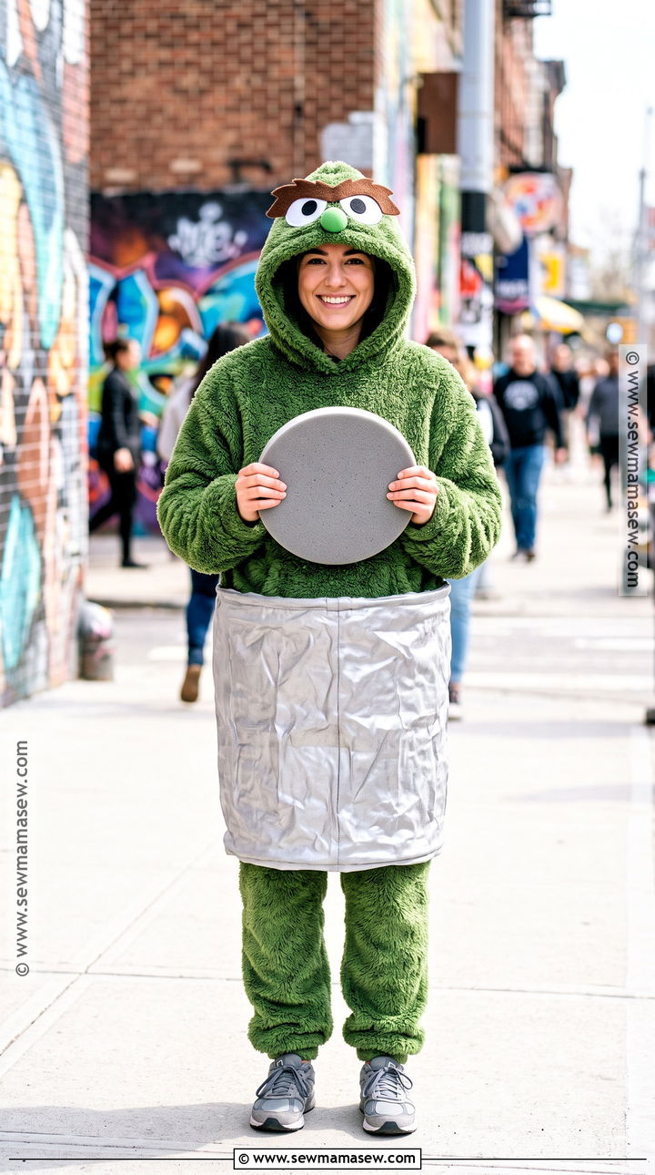 Oscar The Grouch Costume With Trash Can - 30 sesame street costume ideas