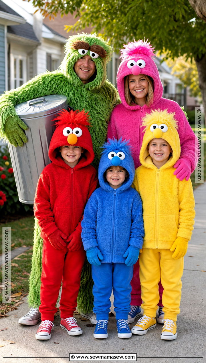 Oscar The Grouch Family Costume - 30 Oscar The Grouch Costume Ideas