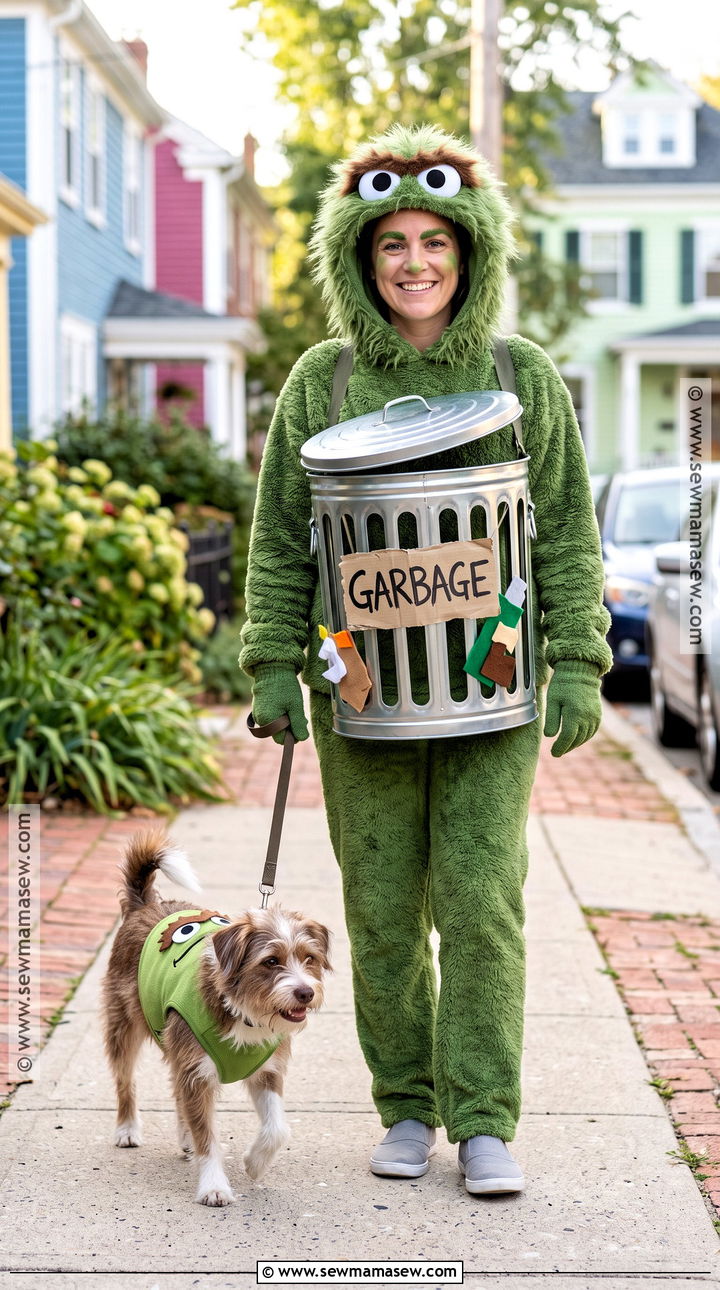 Oscar The Grouch Pet And Owner Costume - 30 Oscar The Grouch Costume Ideas