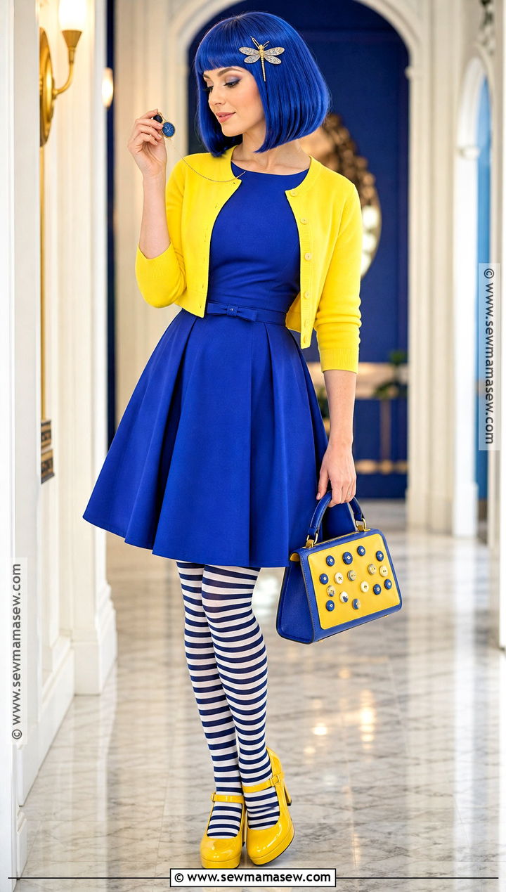Other World Coraline Costume With Blue Dress - 30 caroline costume ideas