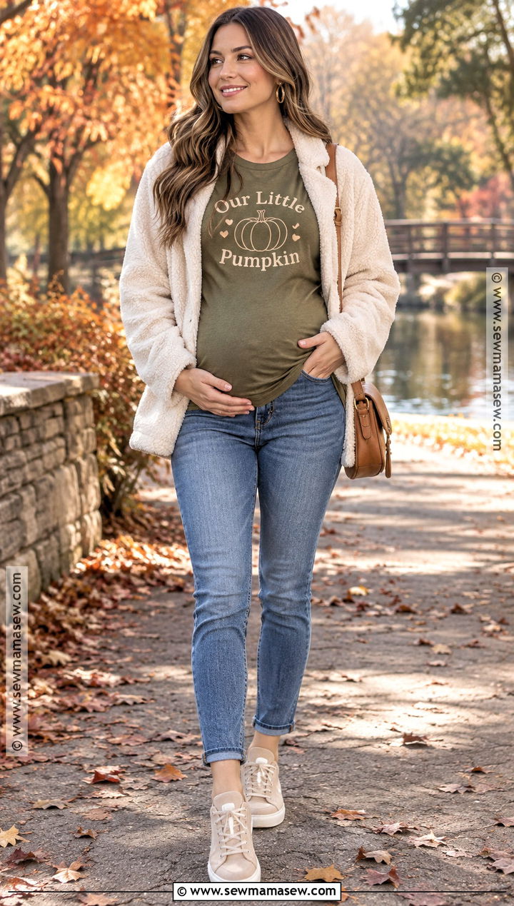 Our Little Pumpkin Maternity Shirt Outfit - 15 pregnant thanksgiving shirt ideas