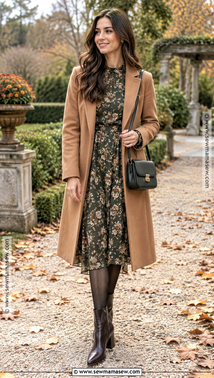 Outdoor Fall Wedding Guest Dress And Boots Outfit - 15 Wedding Outfit Fall Guest Ideas