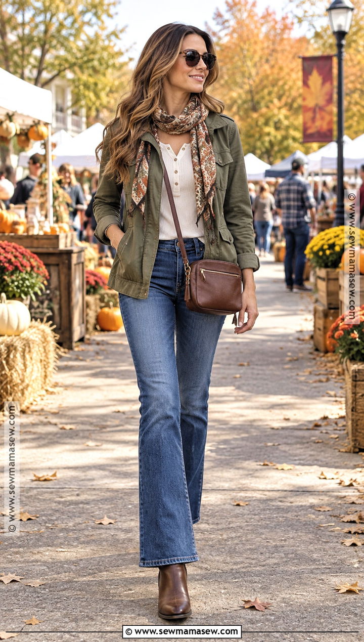 Outdoor Festival Outfit With A Utility Jacket - 20 Day Date Outfit Fall Ideas