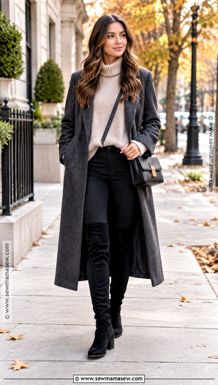Over The Knee Boots With Oversized Sweater Outfit - 15 2026 fall boots outfits