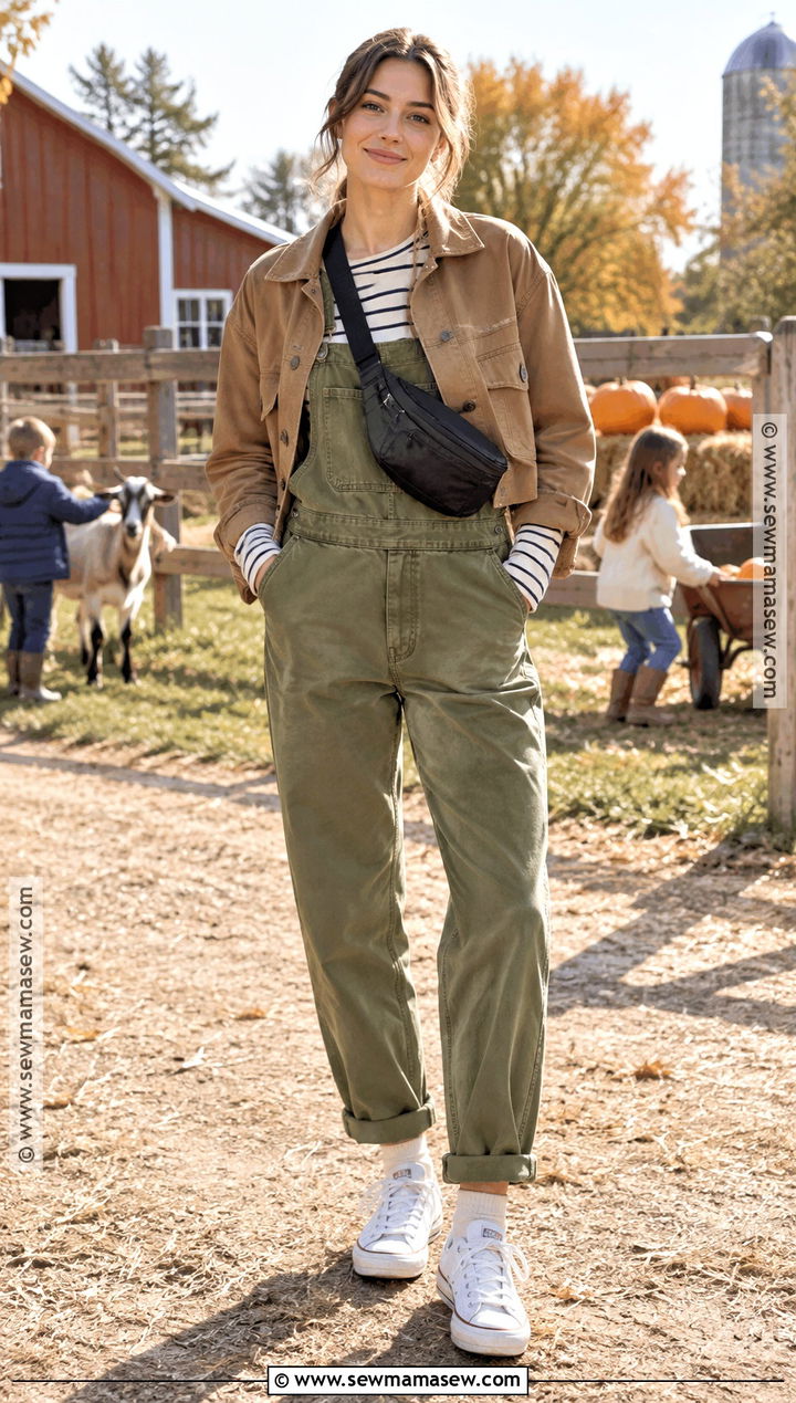 Overalls And Long Sleeve Tee Nanny Outfit - 15 nanny outfit ideas fall