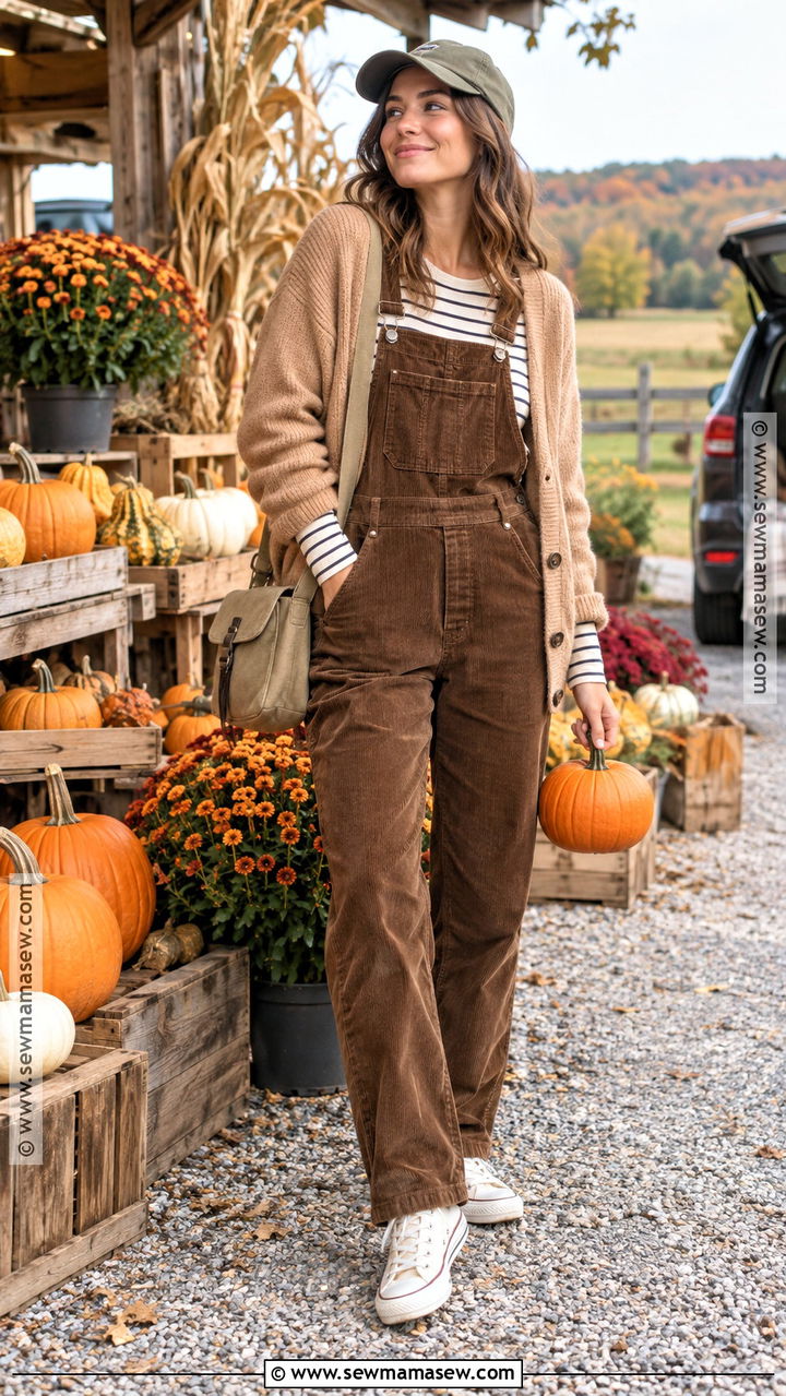Overalls And Striped Tee Fall Road Trip Outfit - 20 road trip outfit fall ideas