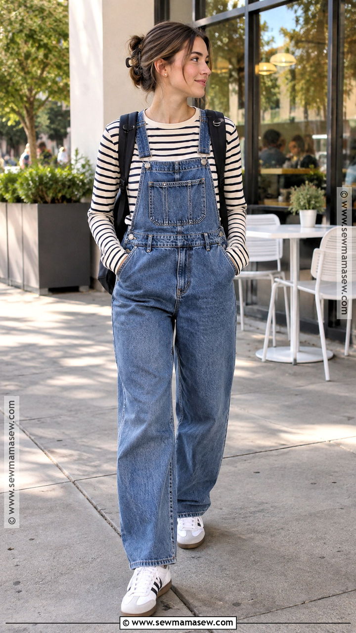 Overalls And White Sambas - 20 back to school outfits with sambas