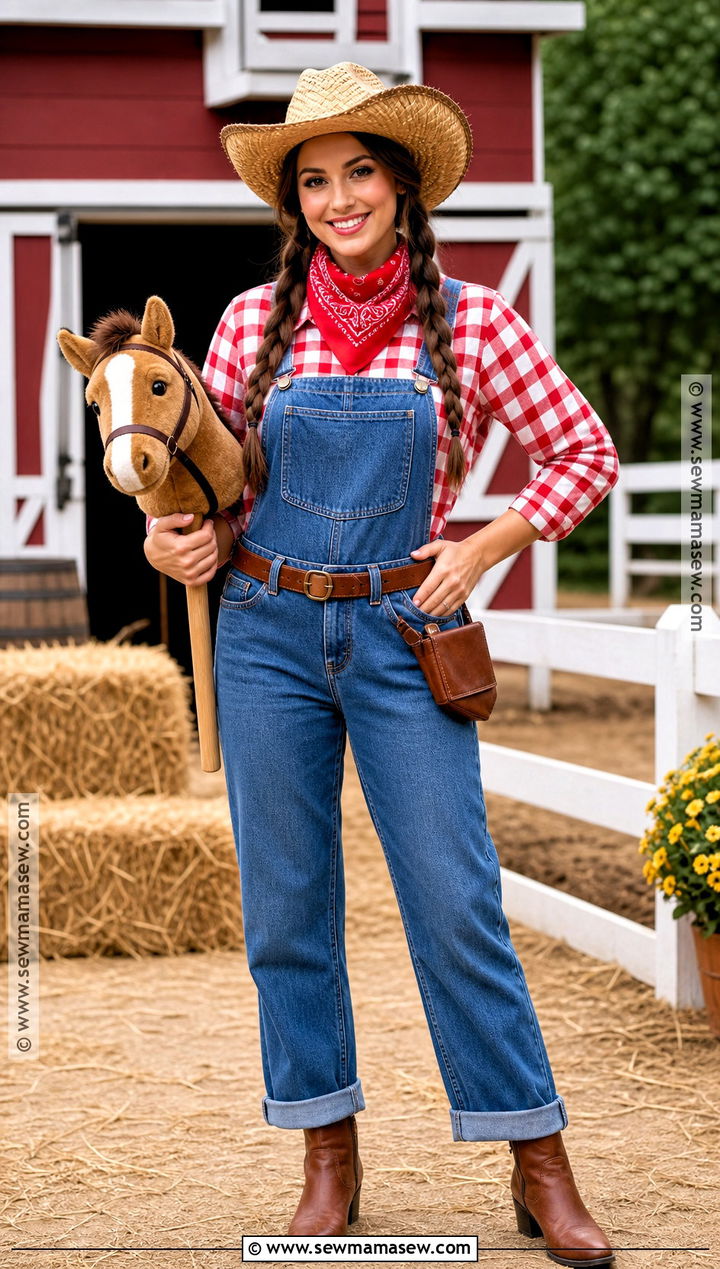 Overalls Cowgirl Costume - 30 easy cowgirl costume ideas
