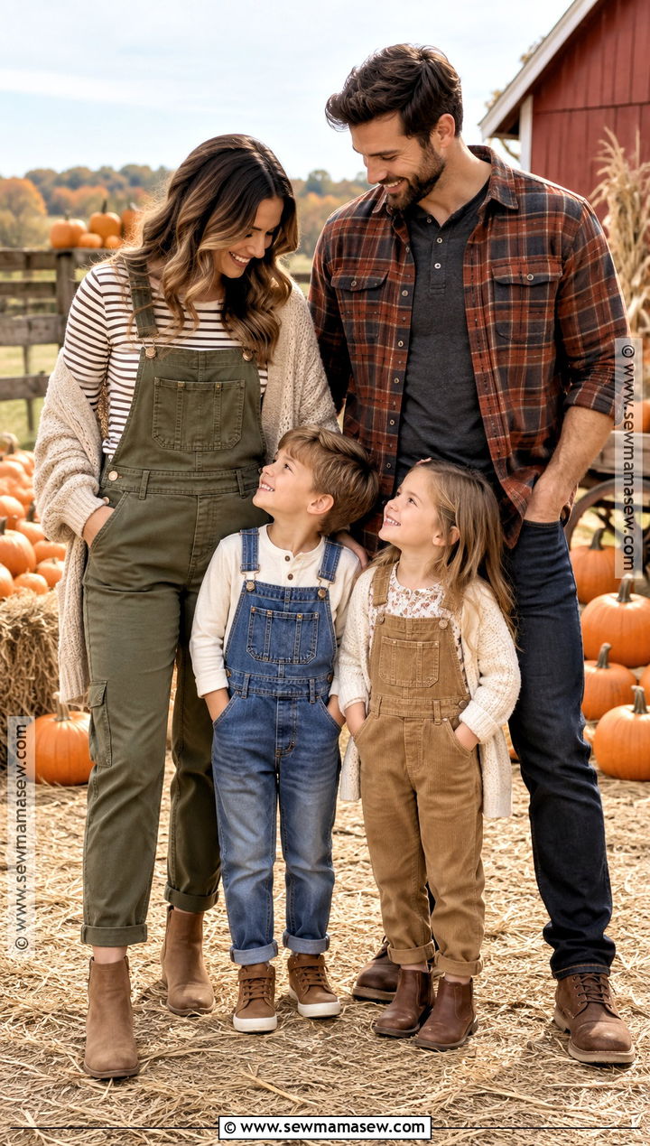 Overalls Family Pumpkin Patch Outfit - 20 pumpkin patch outfit ideas for family
