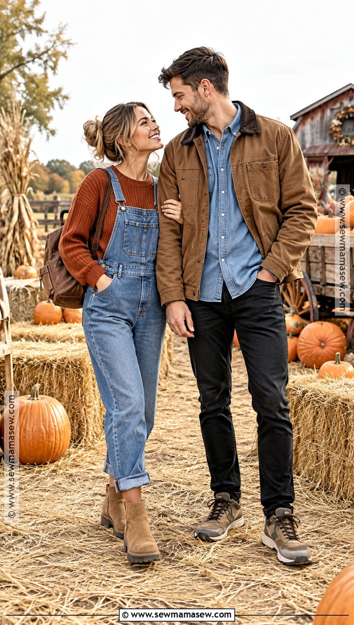 Overalls Pumpkin Patch Couple Outfit - 25 Pumpkin Patch Couple Outfit Ideas