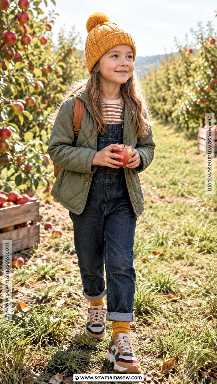 Overalls With Striped Shirt Fall Outfit - 15 fall clothes for girls