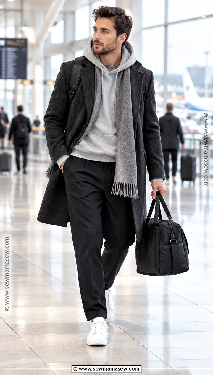 Overcoat And Hoodie Travel Outfit - 25 autumn style ideas for men