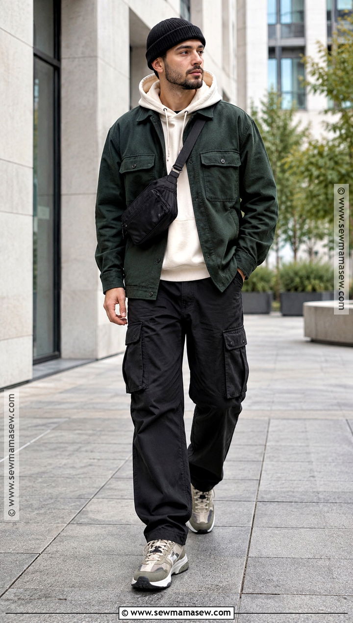 Overshirt And Cargo Pants Fall Outfit - 15 Fall Fits Men Aesthetic