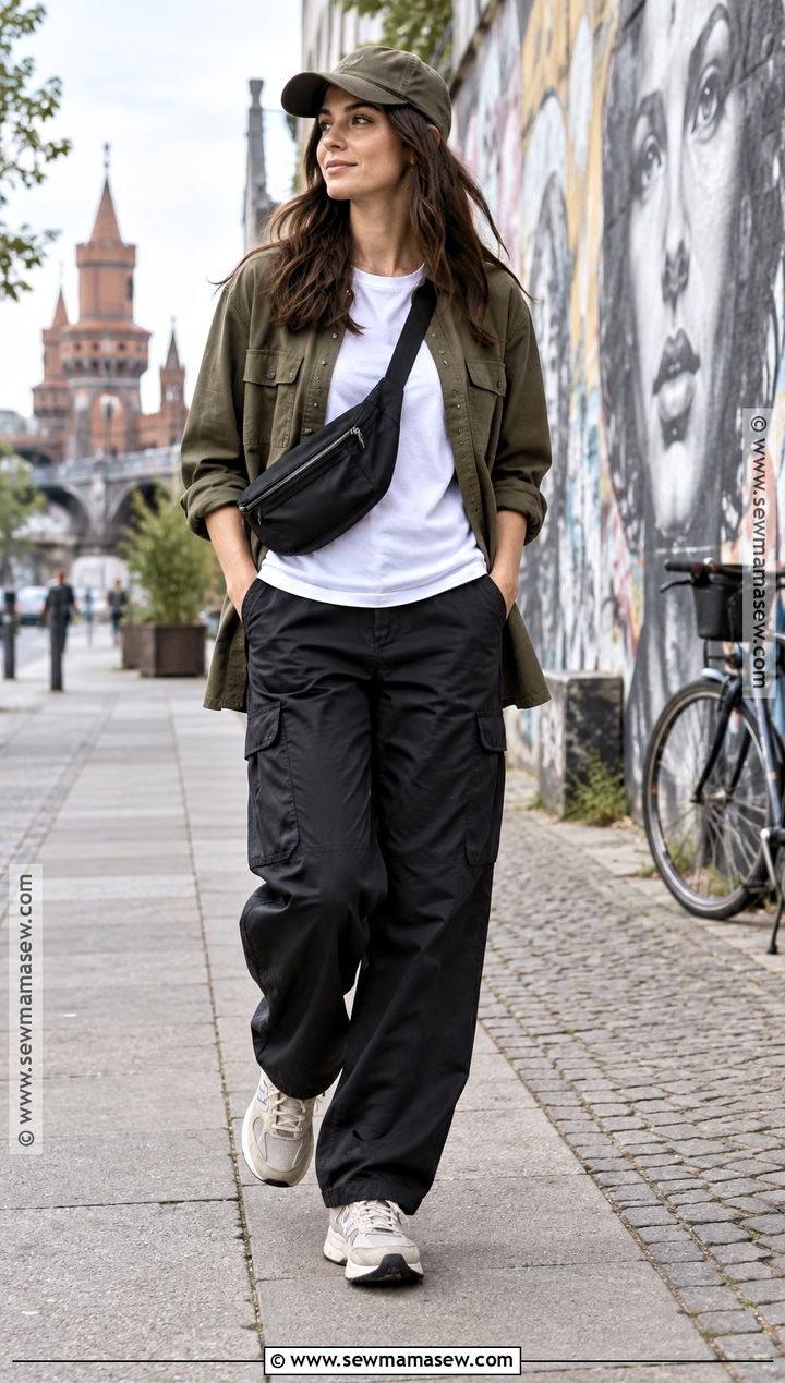 Overshirt With T Shirt And Utility Pants - 15 berlin in september outfit ideas